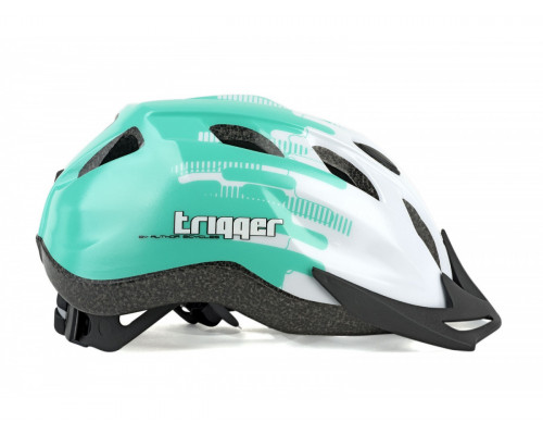 Шлем 8-9090015 с сеточкой Trigger 174 Wht INMOLD подростковый 12 отверстий, бело-зеленый 54-58см AUTHOR