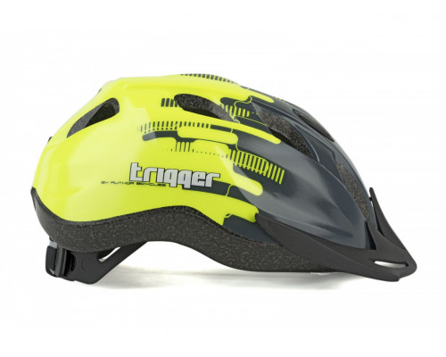 Шлем 8-9090016 с сеточкой Trigger 175Grey INMOLD подростковый 12 отверстий, серо-неон-желтый 52-56см AUTHOR
