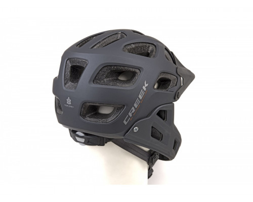 Шлем 8-9110340 BMX/Enduro ABS hard shell tech. CREEK FULLFACE HST 580г. матовый черный 54-58см AUTHOR