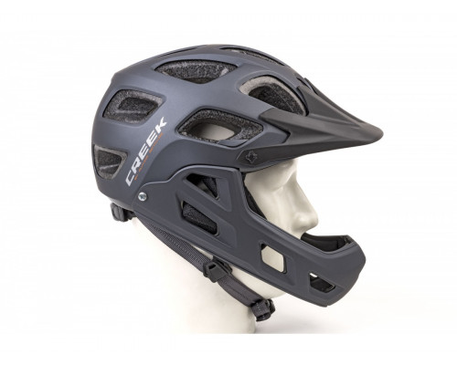 Шлем 8-9110340 BMX/Enduro ABS hard shell tech. CREEK FULLFACE HST 580г. матовый черный 54-58см AUTHOR