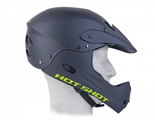 Шлем 8-9110380 Freeride/DH FullFace ABS-HARD SHELL суперпрочный Hot Shot INMOLD 193 Matt Blk 17 отверстий, черныйматовый 54-58см AUTHOR