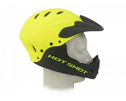 Шлем 8-9110387 Freeride/DH/BMX/Enduro FullFace ABS-HARD SHELL суперпрочный Hot Shot HST X9 191 Yell-Neon/Blk 17 отверстий, неоново-желтый 52-54см AUTHOR