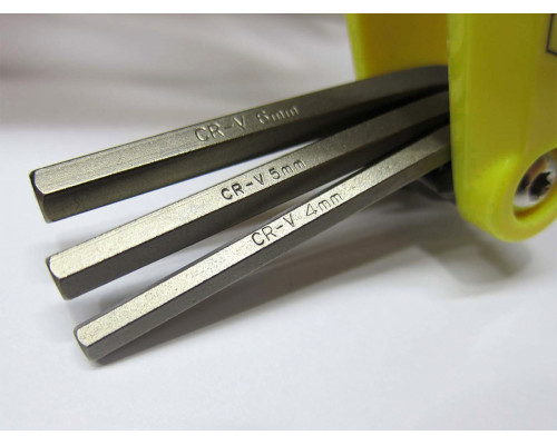 Набор 8-10000038 универсальный ToolBox 6 складной шестигранники +/- отвертки Сr-Va желтый AUTHOR