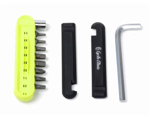 Набор 8-10000207 шестигранников Г-образный 6мм+биты 2/2,5/3/4/5мм+адапт.8мм +/- отвертки, 2 монтировки, желтый AUTHOR