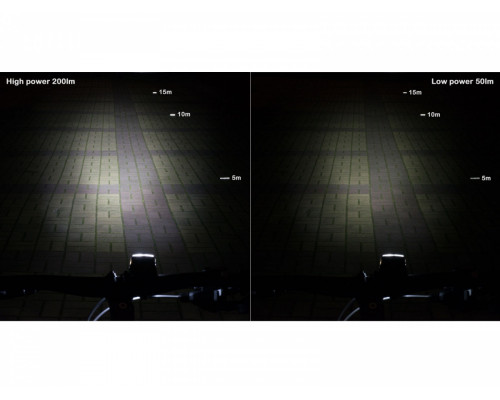 Фара 8-12002256 1диод 1W 200люмен/4функции NERO Collimator-линзы Li-Ion АКБ USB-зарядиод+кабель черная AUTHOR