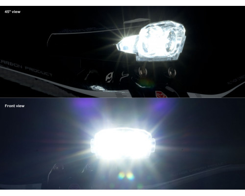 Фара 8-12002262 2диода 40люмен/3функции Doppio Collimator-линзы Li-Ion АКБ USB-зарядиод+кабель черная AUTHOR