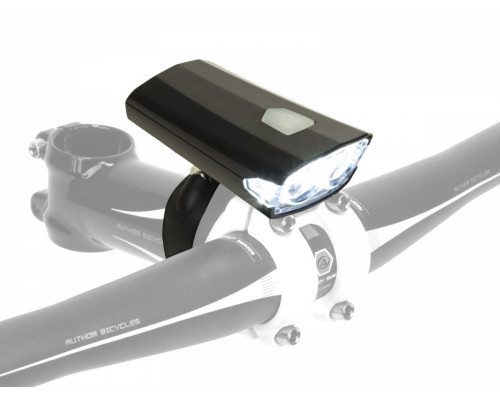 Фара 8-12002262 2диода 40люмен/3функции Doppio Collimator-линзы Li-Ion АКБ USB-зарядиод+кабель черная AUTHOR