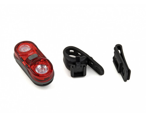 Фонарь 8-12039165 задний 2диода0,5W 20люмен/2функции A-Duplex X7 20lm быстросъемный красный с батарейками AUTHOR