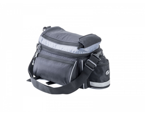 Сумка 8-15000000 на багажник A-N216 с плечевым ремнем V=7-9л 28 x14 x17см черная AUTHOR