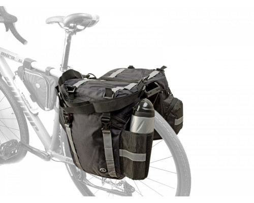 Сумка 8-15000025 ″штаны″ на багажник Tourer ″3в1″с плечевым ремнем V=40л водонепроницаемая черная AUTHOR