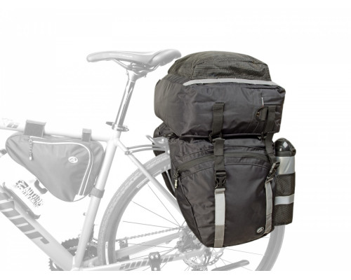 Сумка 8-15000025 ″штаны″ на багажник Tourer ″3в1″с плечевым ремнем V=40л водонепроницаемая черная AUTHOR