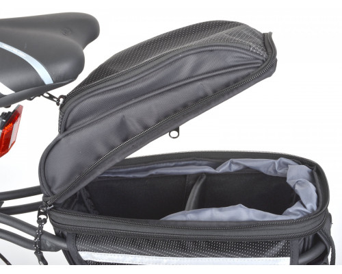 Сумка+багаж 8-15000086 A-N LitePack6 X7 2 отделения V=6л с чехлом черная+багажник на подседельный штырь AUTHOR