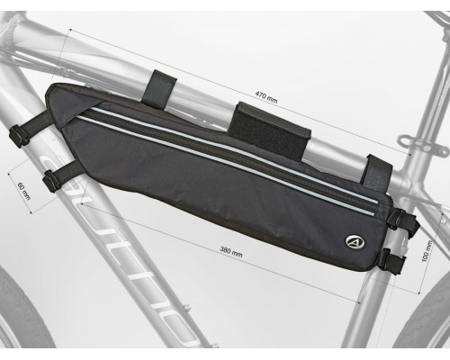 Подсумок 8-15001090 подрамный A-R260 PROLONG прямоугольный горизонтальный, 2 отделения. V=2.8л большой черный AUTHOR