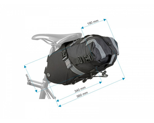 Подсумок 8-15002182 подседельный ПОХОДНЫЙ A-S3152 SUMO X9 быстросъемн. раскладной V=6-12л влагозащитный 335г, черный AUTHOR