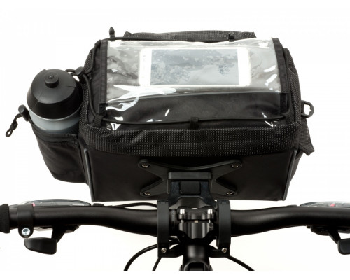 Сумка 8-15002517 на руль A-H721 QRX7 25,4/31,8мм б/съемная V=10л с чехлом от дождя черно-серая AUTHOR