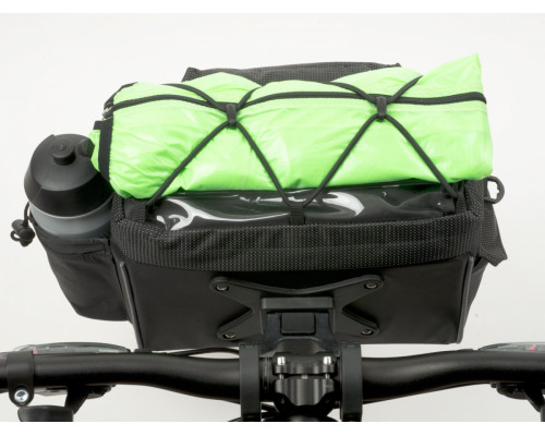 Сумка 8-15002517 на руль A-H721 QRX7 25,4/31,8мм б/съемная V=10л с чехлом от дождя черно-серая AUTHOR