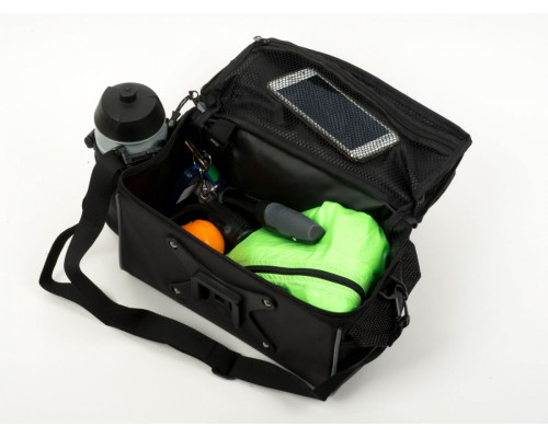 Сумка 8-15002517 на руль A-H721 QRX7 25,4/31,8мм б/съемная V=10л с чехлом от дождя черно-серая AUTHOR