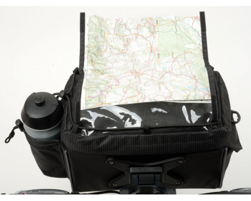 Сумка 8-15002517 на руль A-H721 QRX7 25,4/31,8мм б/съемная V=10л с чехлом от дождя черно-серая AUTHOR