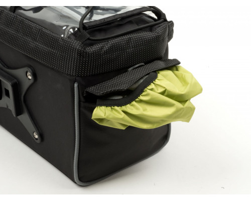 Сумка 8-15002517 на руль A-H721 QRX7 25,4/31,8мм б/съемная V=10л с чехлом от дождя черно-серая AUTHOR