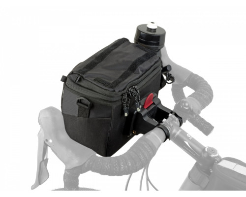 Сумка 8-15002521 на руль A-H735 QRA X7 25,4/31,8мм б/съемная V=5.4л с чехлом от дождя черное AUTHOR