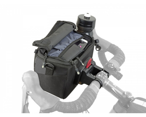 Сумка 8-15002521 на руль A-H735 QRA X7 25,4/31,8мм б/съемная V=5.4л с чехлом от дождя черное AUTHOR