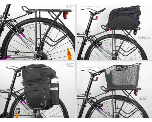 Корзина 8-15290020 задний 33х42х21см V=22л быстросъемная для багажника CarryMore с ручкой сталь черная AUTHOR