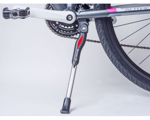 Подножка 8-16502105 алюминиевая AKS-09A Crn универсальная 16-28″ центрального крепления с планкой, серебристый-черная AUTHOR