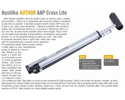 Насос 8-18101048 алюминиевый AAP Cross Lite шланг+ножной упор. универсальная головка Т-ручка серебристый AUTHOR