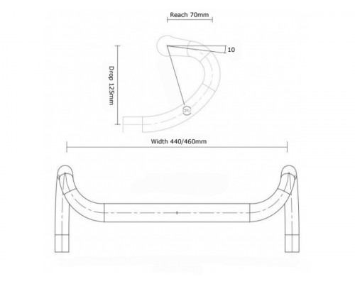 Руль 8-32501010 GRAVEL алюминиевый ACO-HB X8 22,2/31,6х440мм, 316г черный AUTHOR