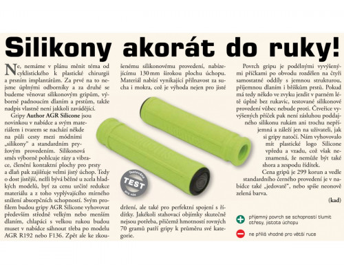 Ручки 8-33402011 на руль AGR SILICONE 130мм Blk 70г. силиконовые черные AUTHOR