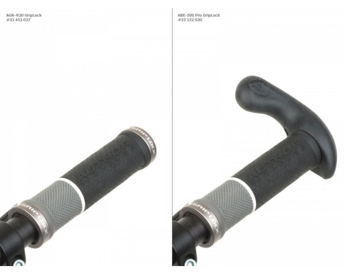 Ручки 8-33452027 на руль AGR Griplock R20 130мм резиновые 2 фиксатора черно-серые AUTHOR