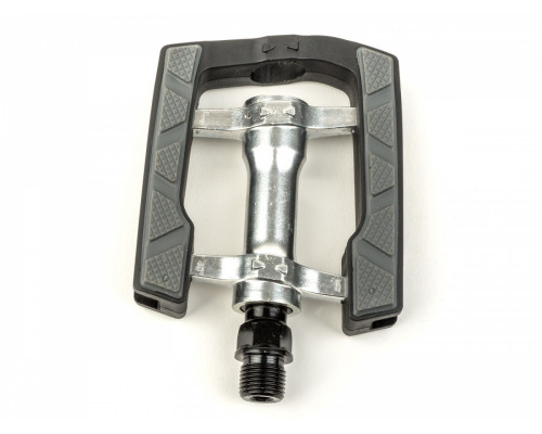 Педали 8-34053020 алюминиевые APD-326ALU-Nsl литые с резиновыми накладками, с отражателями 95х80х22мм черно-серые AUTHOR