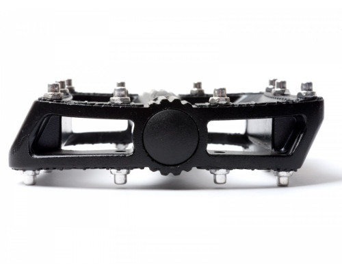 Педали 8-34200021 алюминиевые BMX APD-F11-Alu литые широкие, сменые шипы, с отражателями черные AUTHOR