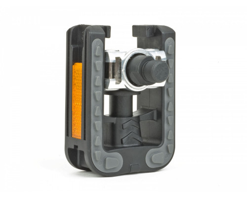 Педали 8-34399092 алюминий/пластик APD-113 SIMPLEX складные двухсторонние, антискользящие накладка, черно-серые