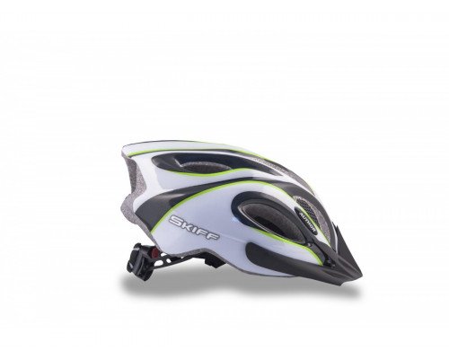 Шлем 8-9001261 спортитный с сеточкой Skiff 141 Grn 14 отверстий, INMOLD зелено-белый 52-58см AUTHOR