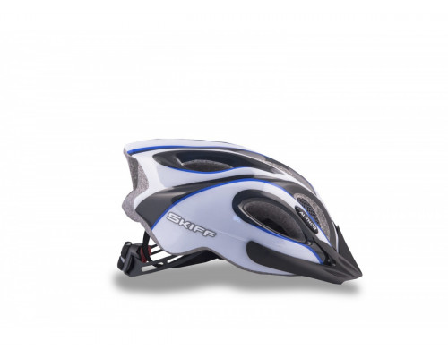 Шлем 8-9001263 спортитный с сеточкой Skiff 143 Blu 14 отверстий, INMOLD сине-бело-черный 52-58см AUTHOR