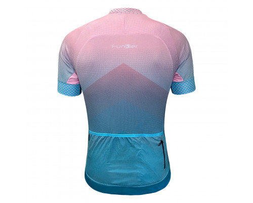 Велофутболка 12-721 женская PIACENZA-2 JW-848-2 Pink/Mint Women Pro Short Jersey, с длинной молнией, с водонепроницаемый карман, розово-мятный размер M FUNKIER