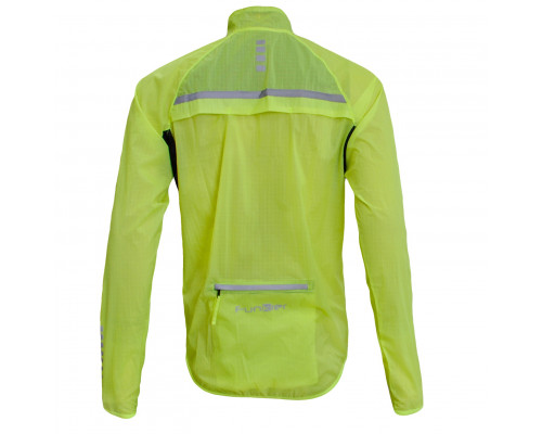 Велокуртка/дождевик 12-740 Saronno WJ-1412 Yellow Ref Men Pro Light Rain Jacket с длинной молнией со светоотражающими элементами неоновая размер S FUNKIER