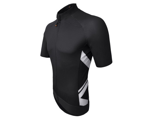 Велофутболка 12-802 VOLTERRA-3 J-852 Black Men Pro Jersey с длинной молнией, с водонепроницаемый карман, лазерная резка рукава, черная размер L FUNKIER