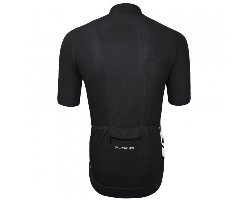 Велофутболка 12-804 VOLTERRA-3 J-852 Black Men Pro Jersey с длинной молнией, с водонепроницаемый карман, лазерная резка рукава, черная размер XXL FUNKIER