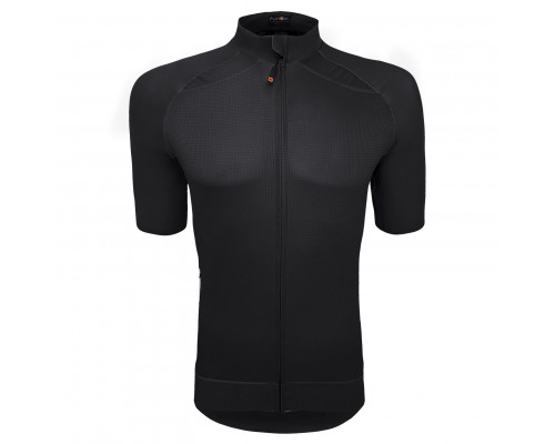 Велофутболка 12-804 VOLTERRA-3 J-852 Black Men Pro Jersey с длинной молнией, с водонепроницаемый карман, лазерная резка рукава, черная размер XXL FUNKIER