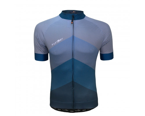 Велофутболка 12-810 PIACENZA-2 J-848-2 Blue Men Pro Jersey с длинной молнией, с водонепроницаемый карман, сине-голубая размер XL FUNKIER