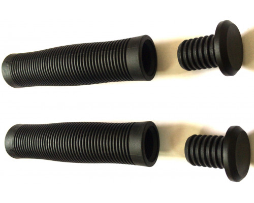 Ручки на руль 00-180175 для трюковых самокатов с антискльзящей поверхностью с заглушками, длина 120мм черные SUB
