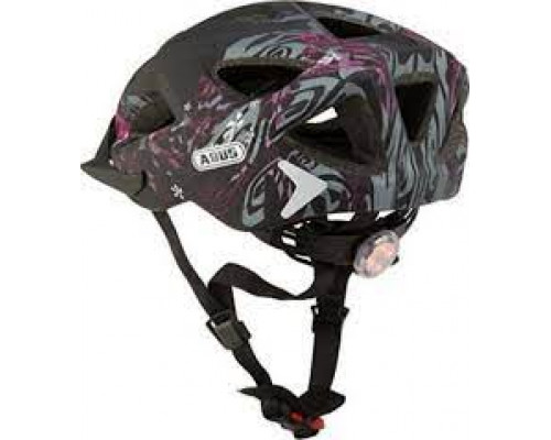 Шлем 05-0072559 Aduro 2.0 с LED фонариком и светоотражающие элементы, размер L(58-62см) с регулировкой, 325гр, 14 отверстий, сетка от насекомых, черно-розовый ABUS