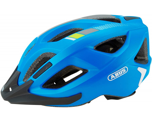 Шлем 05-0081937 Aduro 2.0 с LED фонариком и светоотражающими элементами, размер L(58-62см) с регулировкой, 325гр, 14 отверстий, сетка от насекомых, голубой-синий ABUS