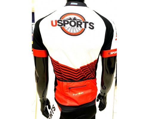 Велоформа 19-104 ВЕЛОФУТБОЛКА Parma -J-930 с длинной молнией со светоотражателями, с водонепроницаемым корманом размер XL команда USPORTS TEAM PRO