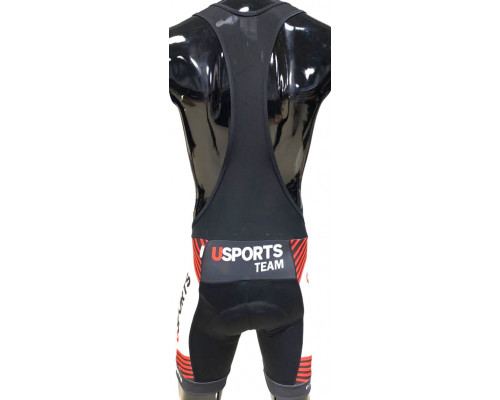 Велоформа 19-134 ВЕЛОШОРТЫ с лямками Siracusa S-9161-D8 Elite Pro Gel с памперсом D8 размер XL команда USPORTS TEAM PRO