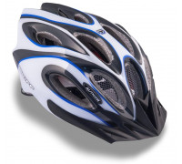 Шлем 8-9001264 спортитный с сеточкой Skiff 143 Blu 14 отверстий, INMOLD сине-бело-черный 58-62см AUTHOR