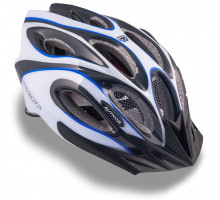 Шлем 8-9001264 спортитный с сеточкой Skiff 143 Blu 14 отверстий, INMOLD сине-бело-черный 58-62см AUTHOR