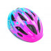 Шлем 8-9090136 Flash X8 Pink/Blue matt INMOLD детский/подростковый светодиодный фонарик 6 красных LED диодов 3функции, 11отверстий, розово-голубой 47-51см AUTHOR